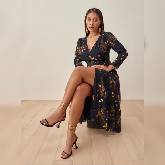Reformation Melba floral wrap midi dress - Picture 2 of 11